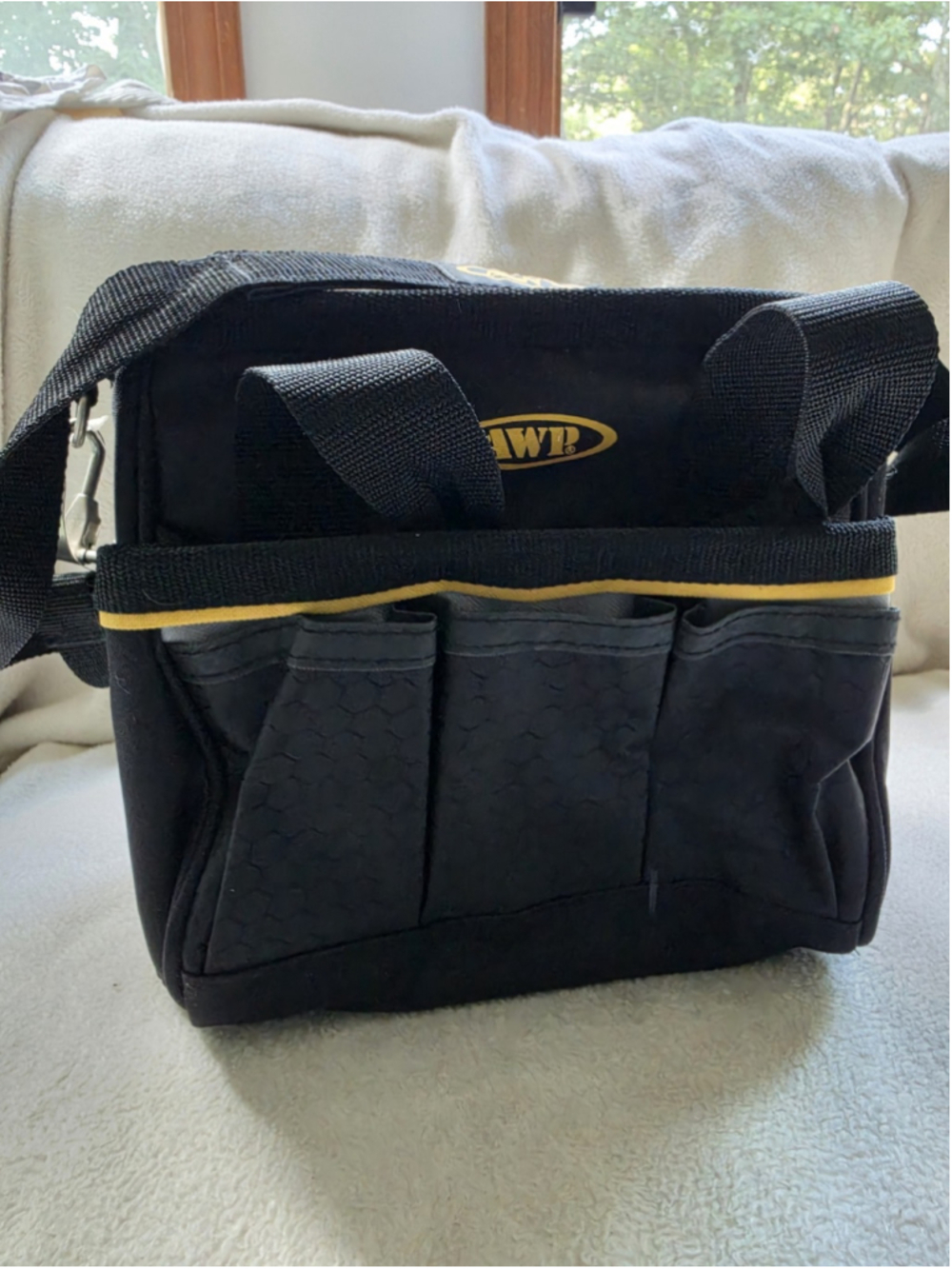 AWP 10" Poly Mini Tool Bag with Shoulder Strap - Model 1L-22610 (Black/Yellow)